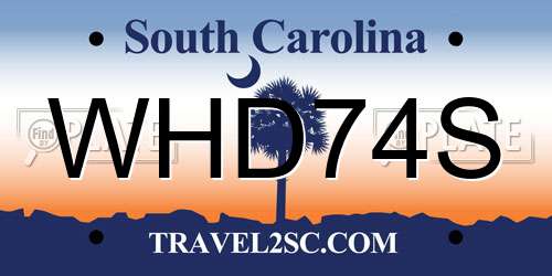 WHD74S South Carolina License Plate
