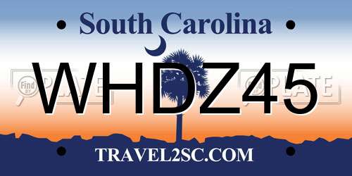 WHDZ45 South Carolina License Plate