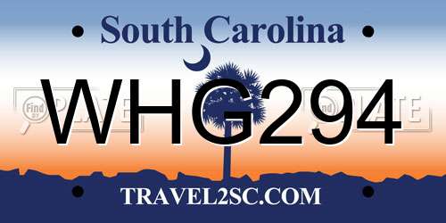 WHG294 South Carolina License Plate