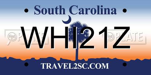 WHI21Z South Carolina License Plate