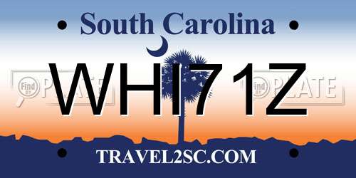 WHI71Z South Carolina License Plate