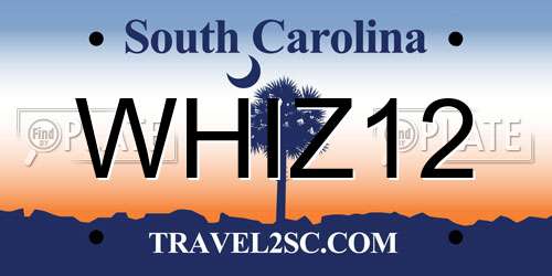 WHIZ12 South Carolina License Plate