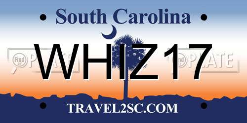 WHIZ17 South Carolina License Plate