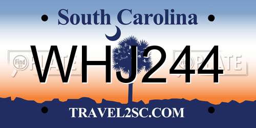 WHJ244 South Carolina License Plate