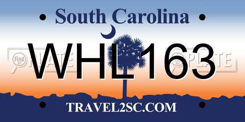 WHL163 South Carolina License Plate