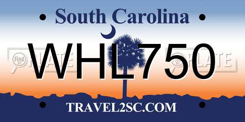 WHL750 South Carolina License Plate