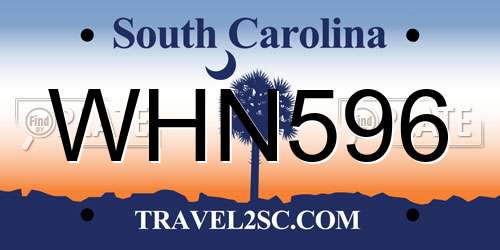 WHN596 South Carolina License Plate