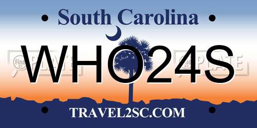 WHO24S South Carolina License Plate