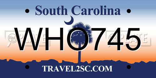 WHO745 South Carolina License Plate