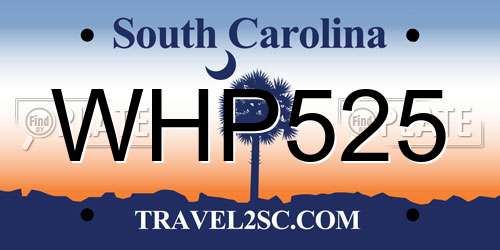 WHP525 South Carolina License Plate
