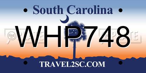WHP748 South Carolina License Plate