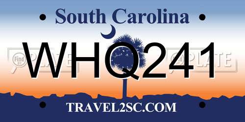 WHQ241 South Carolina License Plate