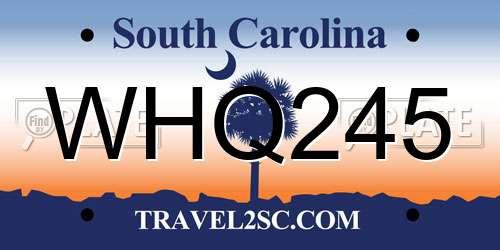 WHQ245 South Carolina License Plate