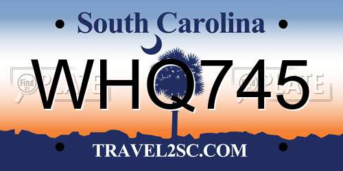 WHQ745 South Carolina License Plate