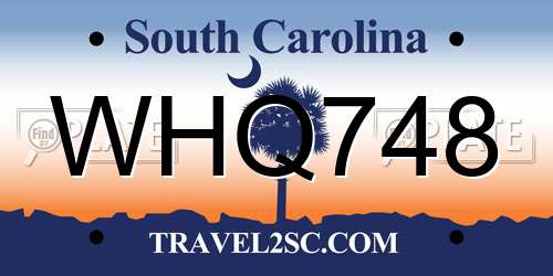 WHQ748 South Carolina License Plate