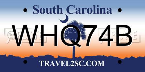 WHQ74B South Carolina License Plate