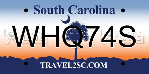 WHQ74S South Carolina License Plate