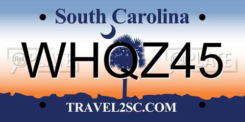 WHQZ45 South Carolina License Plate