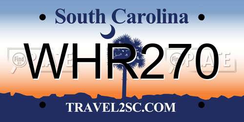WHR270 South Carolina License Plate
