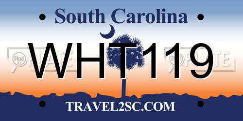 WHT119 South Carolina License Plate