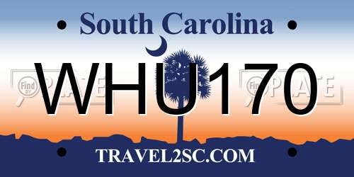 WHU170 South Carolina License Plate