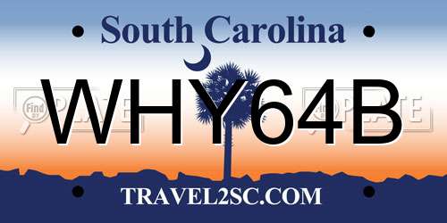 WHY64B South Carolina License Plate