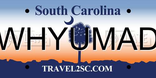 WHYUMAD South Carolina License Plate