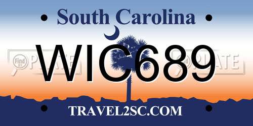 WIC689 South Carolina License Plate