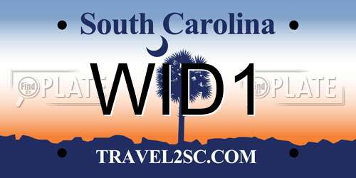WID1 South Carolina License Plate