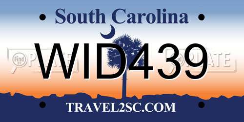 WID439 South Carolina License Plate