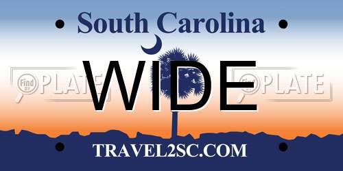 WIDE South Carolina License Plate