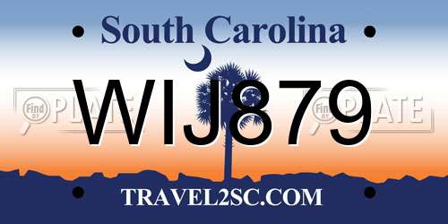 WIJ879 South Carolina License Plate