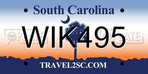 WIK495 South Carolina License Plate