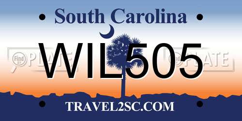 WIL505 South Carolina License Plate