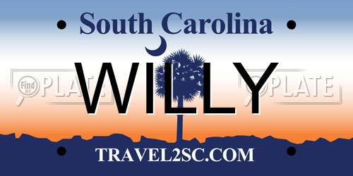 WILLY South Carolina License Plate
