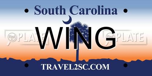 WING South Carolina License Plate