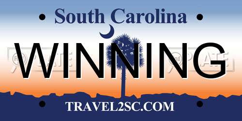 WINNING South Carolina License Plate