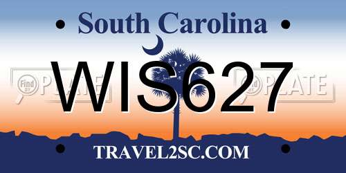 WIS627 South Carolina License Plate