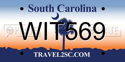 WIT569 South Carolina License Plate