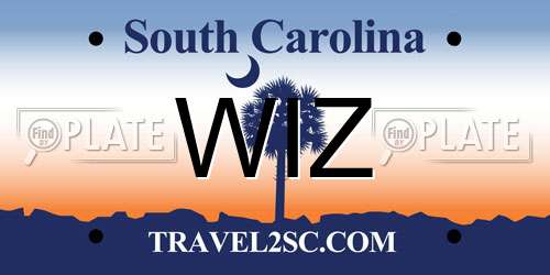 WIZ South Carolina License Plate