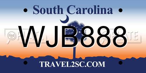 WJB888 South Carolina License Plate