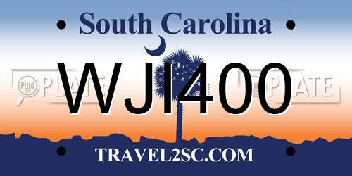WJI400 South Carolina License Plate