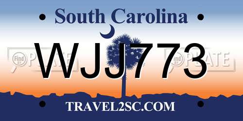 WJJ773 South Carolina License Plate