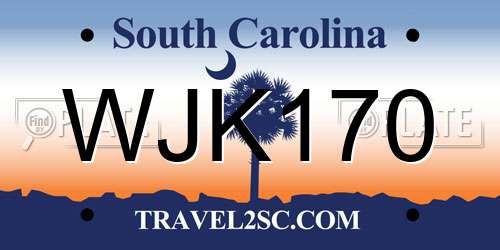 WJK170 South Carolina License Plate