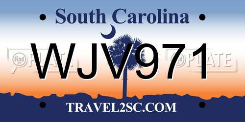 WJV971 South Carolina License Plate