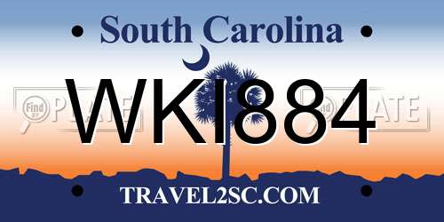WKI884 South Carolina License Plate