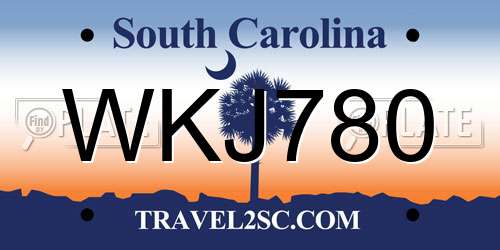 WKJ780 South Carolina License Plate