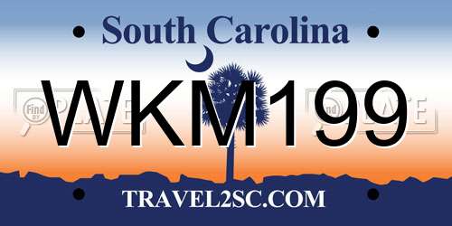 WKM199 South Carolina License Plate