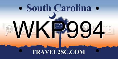 WKP994 South Carolina License Plate