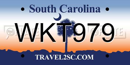 WKT979 South Carolina License Plate